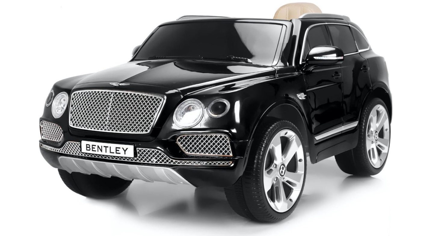 Bentley Bentayga Elektrische Kinderauto Accu Speelgoedauto 12 volt, Leren Rubberen banden (Zwart) | Safi Line